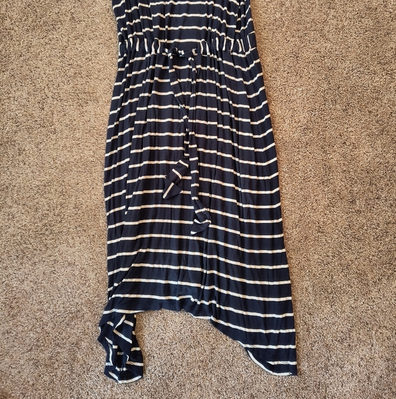 GAP Blue and White/Cream Striped Cotton Midi Dress In XL - Picture 2 of 5